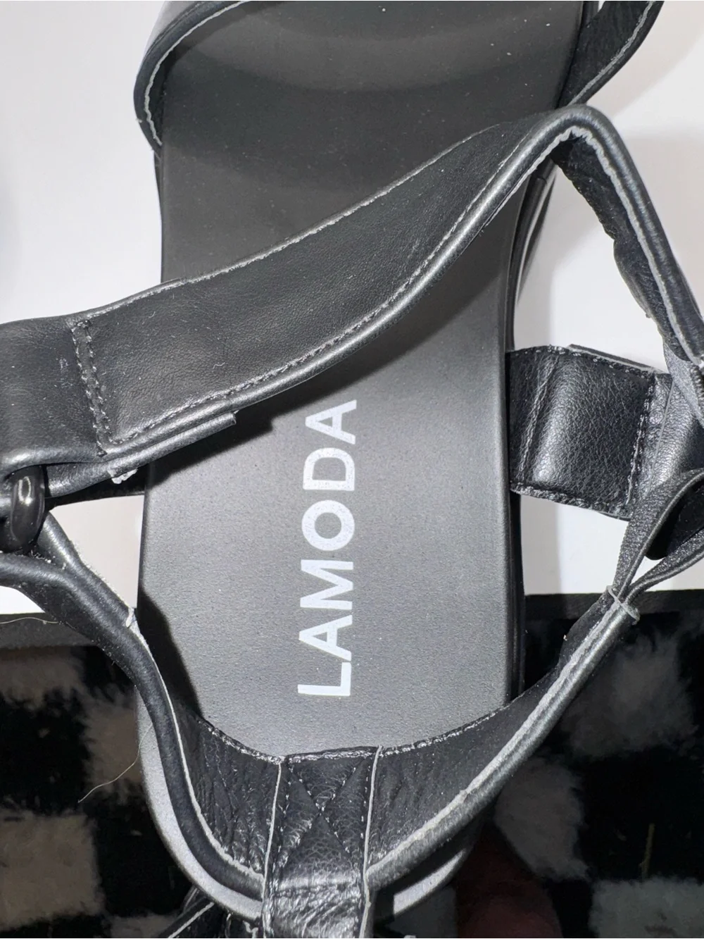 Platform Lug Sandals in Black - Chunky Strap Women’s Platforms